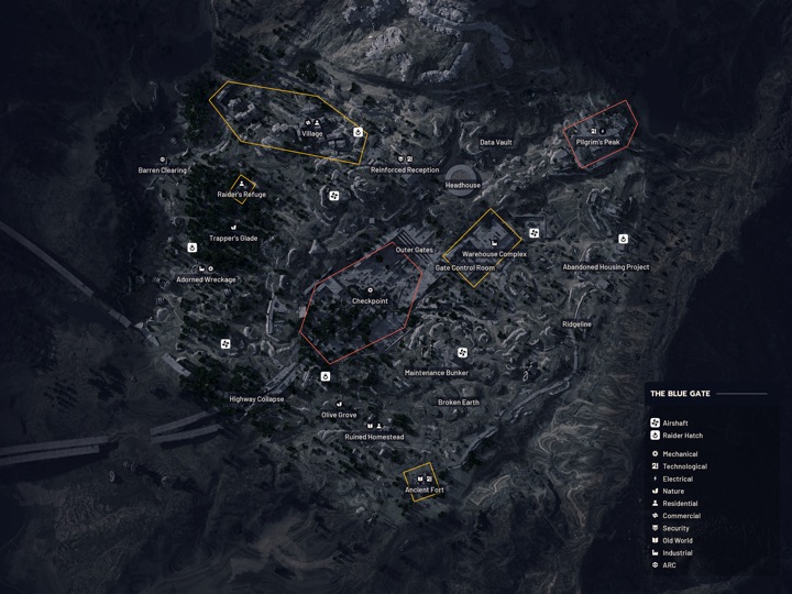 The Blue Gate overview map