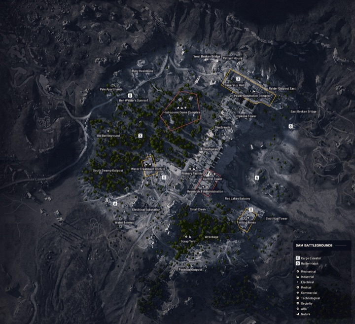 Dam Battlegrounds overview map